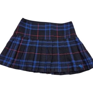 Abercrombie & Fitch Plaid Mini Skirt Blue Red Women's Plus Size 16